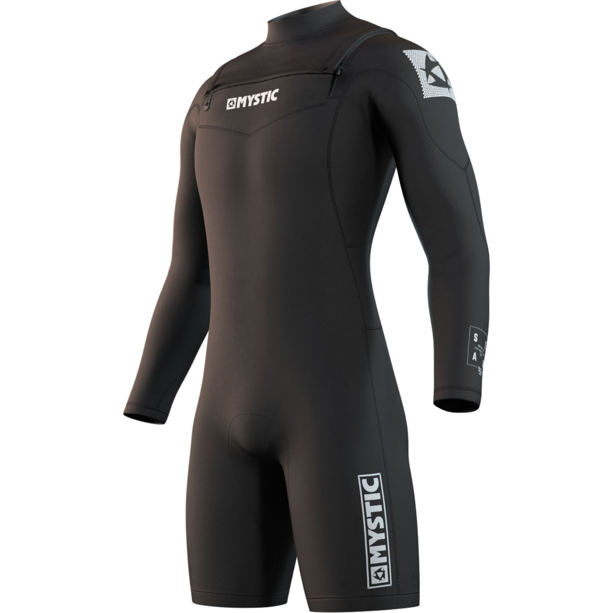 2023 Mystic Mens Star 3/2mm Long Sleeve Shorty Wetsuit 210308 Black